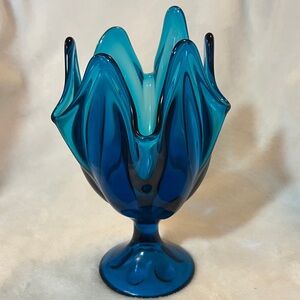 Viking Bluenique Epic Six Petal Swung Compote MCM Vintage